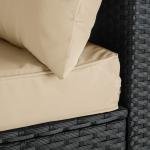Zullo Outdoor Sofa Set 4 Seater, 2 Single seater and 1 Center Table (Black + Tan)