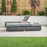 WS Outdoor Swimming Poolside Lounger Set of 2 (Black + Grey)