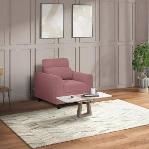 Duroflex Zivo Plus Dusky Pink Fabric 1 Seater Sofa Set