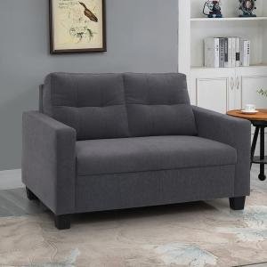 2 Seater Fabric Sofa In Grey Colour
