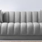 3 Seater Velvet Sofa In Grey Color