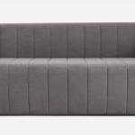 3 Seater Velvet Sofa In Grey Color
