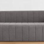 3 Seater Velvet Sofa In Grey Color