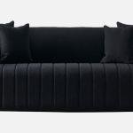 3 Seater Fabric Sofa In Black Color