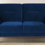 2 Seater Velvet Sofa In Navy Blue Color