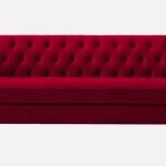 3 Seater Velvet Sofa In Maroon Color