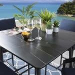 WS Outdoor Patio Bar Set 4 Chairs and 1 Table Set (Blue) Braided & Rope