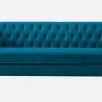 Caraven 2 Seater Velvet Sofa In T Blue Color