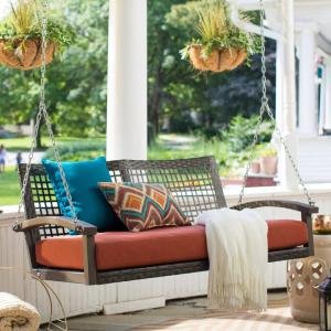 Augusto Double Seater Hanging Swing Without Stand For Balcony , Garden Swing (Dark Brown)