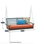 Augusto Double Seater Hanging Swing Without Stand For Balcony , Garden Swing (Dark Brown)