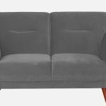 2 Seater Velvet Sofa In Grey Color
