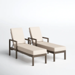 WS Outdoor Swimming Poolside Lounger Set of 2 (Brown)
