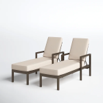 WS Outdoor Swimming Poolside Lounger Set of 2 (Brown)