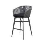 WS Outdoor Bar Chair 1 Garden Patio Bar stool For Balcony Chair (Dark Grey)