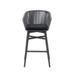 WS Outdoor Bar Chair 1 Garden Patio Bar stool For Balcony Chair (Dark Grey)