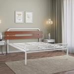 Wood State Metal King Bed (Ivory/Walnut)