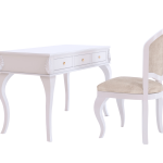 Opaline Luxury White Study Desk with Chair