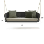 Juul Three Seater Hanging Swing Without Stand For Balcony , Garden Swing (Dark Grey) Braided & Rope