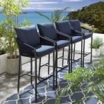WS Outdoor Patio Bar Chair 4 Chairs For Balcony Braided & Rope