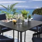 WS Outdoor Patio Bar Set 4 Chairs and 1 Table Set (Blue) Braided & Rope
