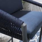 WS Outdoor Patio Bar Set 4 Chairs and 1 Table Set (Blue) Braided & Rope