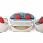 Crocetta Outdoor Sofa Set 3 Seater , 2 Single seater and 1 Center Table (Off White)