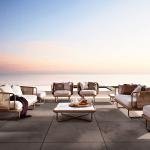 WS Outdoor Sofa Set 6 Seater , 2 Ottoman and 1 Center Table + 1 side table Set (Tan + Beige) Braided & Rope