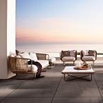 WS Outdoor Sofa Set 6 Seater , 2 Ottoman and 1 Center Table + 1 side table Set (Tan + Beige) Braided & Rope