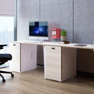 ‘Orion’ Single Workstation In Pearwood & White Laminate