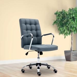 Leatherette Mid Back Executive Chair with Height Adjustable Chrome Base