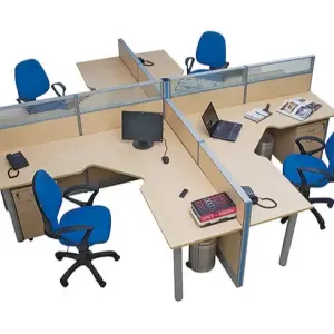Workstation Table, Panel Based Partition, Particle Board Edge Banded Top