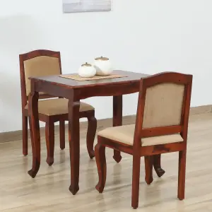 Sheesham Wood 2 Seater Dining Set In Honey Oak Finish