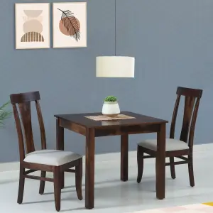 Sheesham Wood 2 Seater Dining Set In Provincial Teak Finish