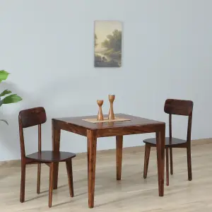 Sheesham Wood 2 Seater Dining Set In Provincial Teak Finish