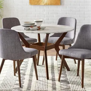 Dining Table Set 4 Seater with Marble
