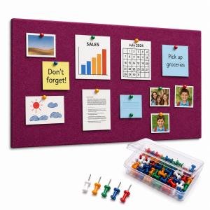 Bulletin Board, Self Adhesive Notice Board for Home, Pin Board for Study Room, Notice Board for Office