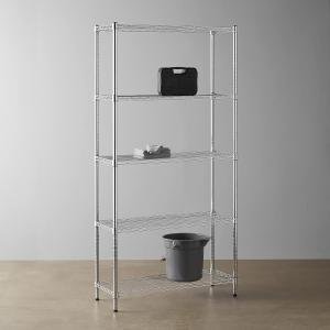 Shelf Storage Unit With Height Adjustable Shelves and Levelling Feet, 680 kg Max Weight, Chrome,