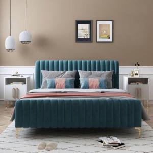 King Size Bed 78x72 Inch | Fabric Bed | Bedroom Furniture | Premium Upholstery Bed | No Storage