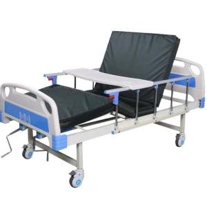 Iron Hospital Bed for Patients at Home - Head Elevation I Knee Rest Elevation|Foam Mattress I Dinning Board I Saftey Rails I Wheels I Self