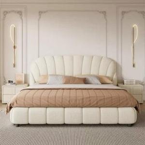Modernize Boucle Upholstery Bed for Luxury Bedroom (Queen)