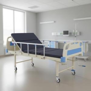 Healthcare Manual Full Fowler Hospital Bed | ABS Head‑Foot Panel | Collapsible Aluminum Side Railings
