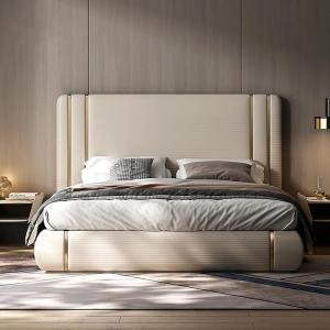 Queen Size Bed 78x60 Inch | Suede Fabric Bed | Bedroom Furniture | Premium Upholstery Bed | Storage Bed
