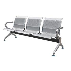 Three Seater Waiting Area Chair, MS Chrome Finish, for Hospital Clinic