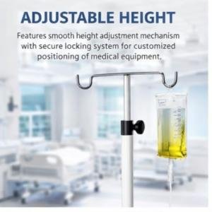Saline IV Stand for Hospital (4 FT, White Color)