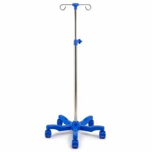 Hospital IV Drip Stand Stainless Steel Adjustable Height Saline & Glucose Infusion Stand with Wheels for Clinic and Hospital Use