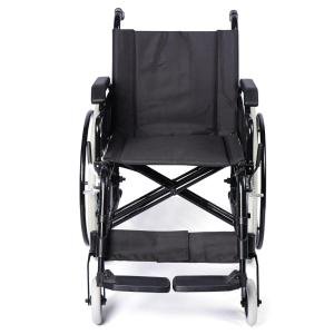 Aluminium Wheelchair Foldable with Hand Brake, Flip-Up Armrest, Detachable Footrest, and Self-Drive Wheels for Easy Mobility