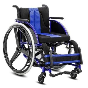 Light weight Folding Active Wheelchair Series I - Blue -Seat width 36 cms