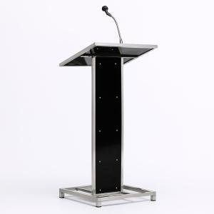 Heavy Duty Steel Podium with Mic Holder For Church | School | Seminar | SPEECHES (Black) Office