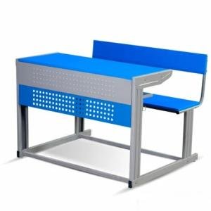 WOOD STATE STEEL SCHOOL DESK 2 SEATER TABLE