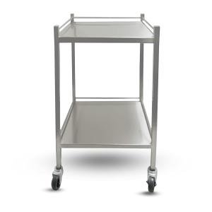 Hospital Trolley Stainless Steel Utility Cart 2 Tier Commercial Heavy Duty Food Rolling Cart with Wheels Kitchen, Restaurant, Hospital, Laboratory and Home